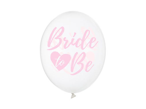 Picture of LATEX BALLOON BRIDE TO BE CRYSTAL CLEAR 11 INCH - 6 PACK